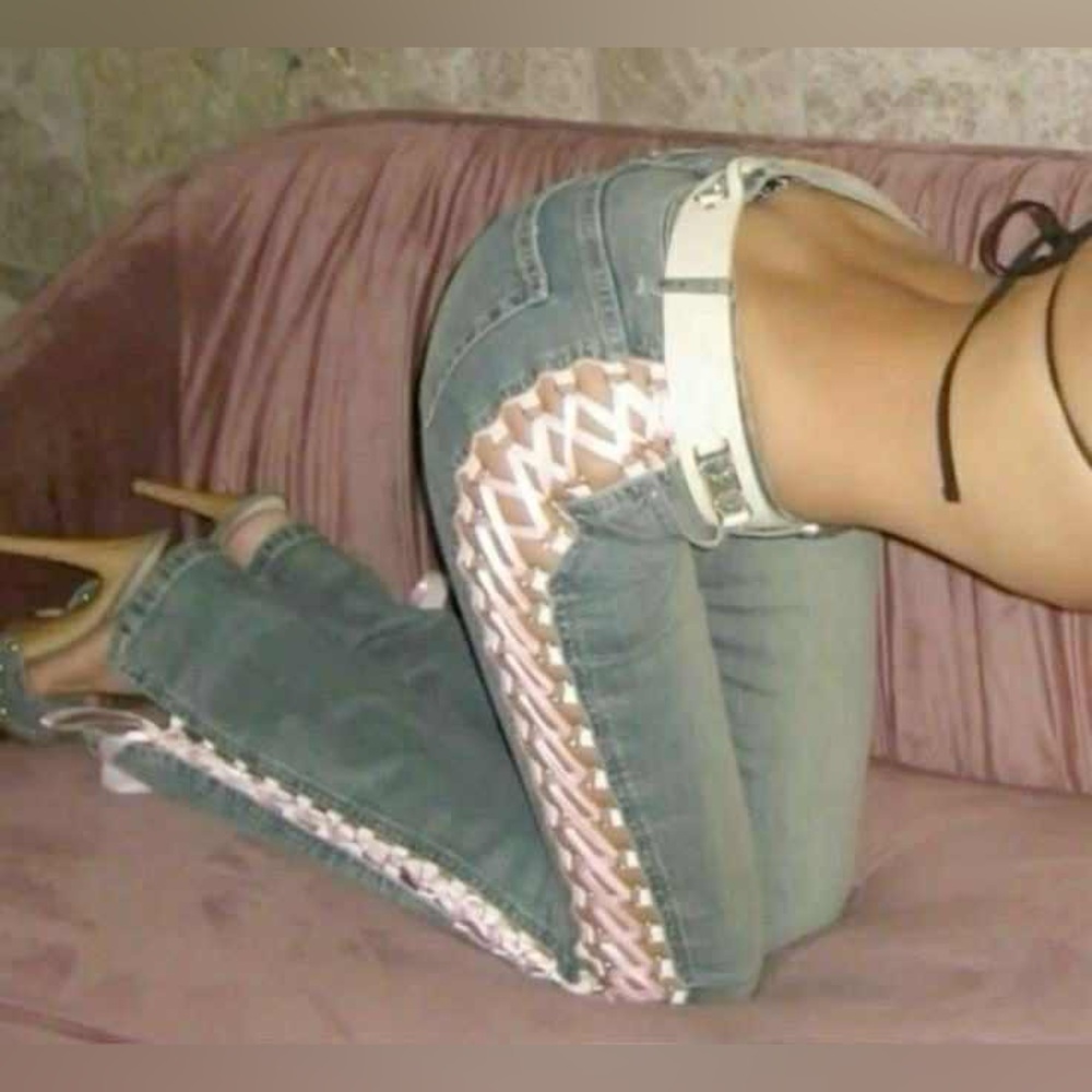 Chic Women's Gray Overalls with Pink Ribbon Details